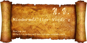 Niedermüller Virág névjegykártya